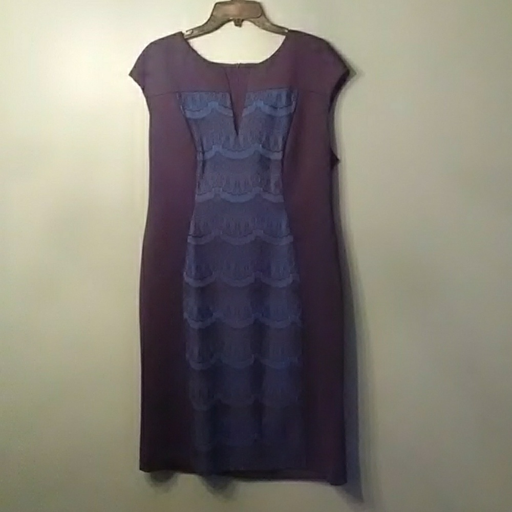 Black/blue silhouette dress